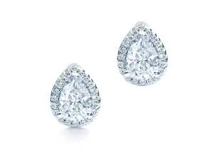 Oxford Silver Halo Pear Cut Örhängen